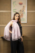 Crystal Floral Rings | Embroidered Wool Silk Stole