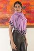 Crystal Cascade Danglers | Embroidered Wool Silk Stole