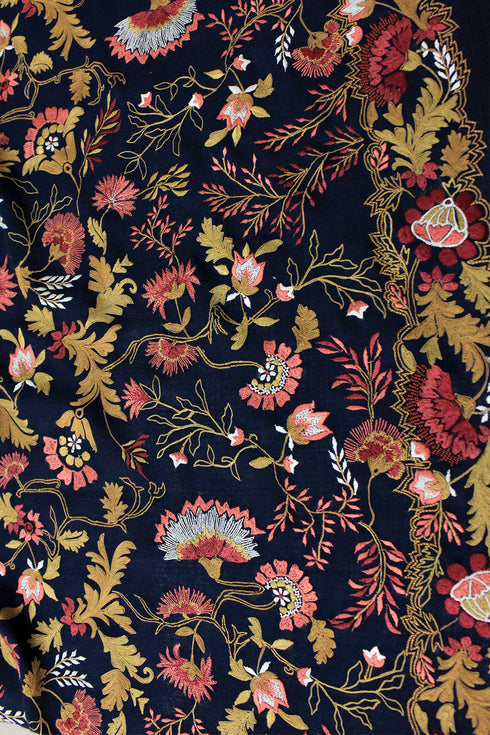 Floral Orchestra | Embroidered Pure Cashmere Shawl