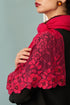 Floral Inset | Embroidered Fine Merino Wool Stole