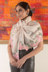 Rosy Petal Wrap | Embroidered Wool Silk Stole