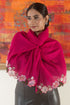 Bloomline Elegance | Embroidered Wool Silk Stole