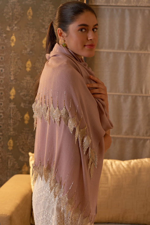 Simple Pleasures Embroidered Pure Cashmare Stole