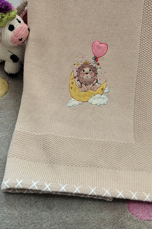 Baby Simba & the Moon Ride | Personalized Baby Blanket