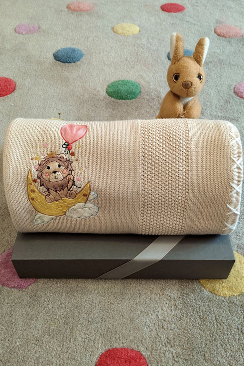 Baby Simba & the Moon Ride | Personalized Baby Blanket