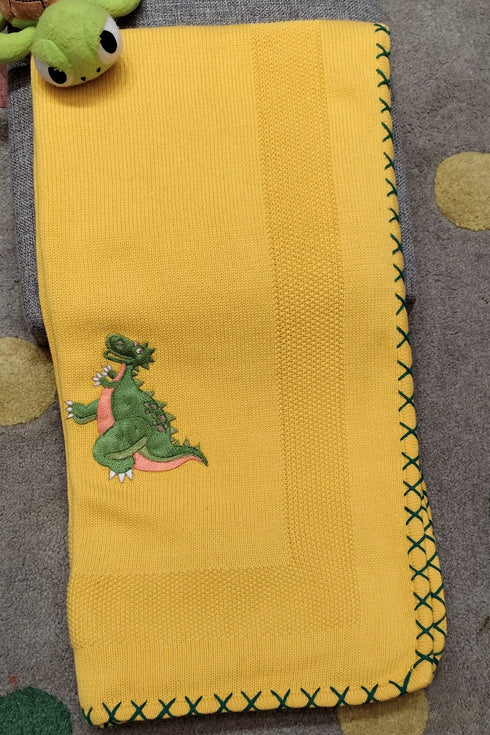Baby Dino On The Run | Personalized Baby Blanket