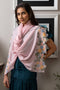 Blush Meadow | Embroidered Wool Silk Stole