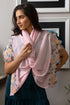 Blush Meadow | Embroidered Wool Silk Stole