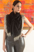 Peacock Teardrop Sparkle | Embroidered Wool Silk Stole