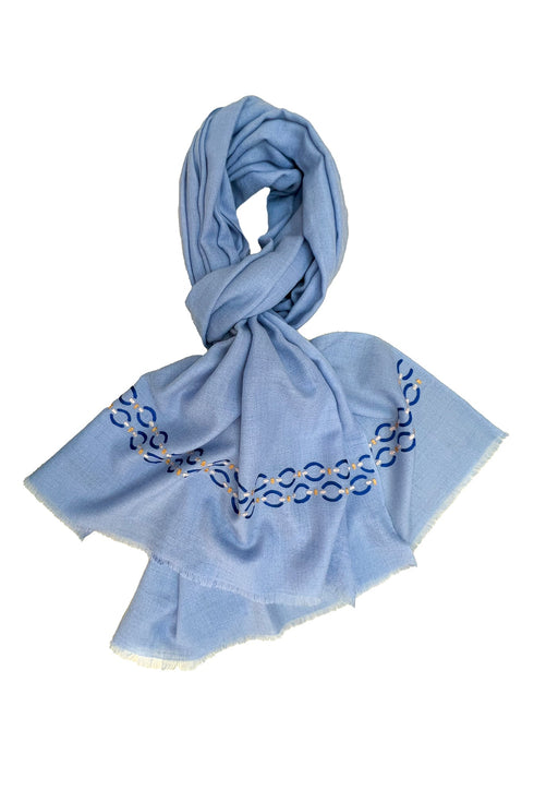 The LinkedIn | Embroidered Fine Wool Silk Stole