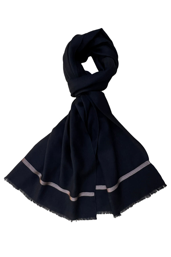 The Statement | Embroidered Fine Wool Silk Stole