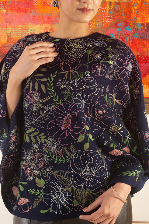 Floral Grandeur Poncho