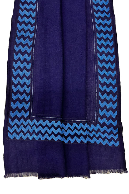 The Insignia | Embroidered Wool Silk Stole