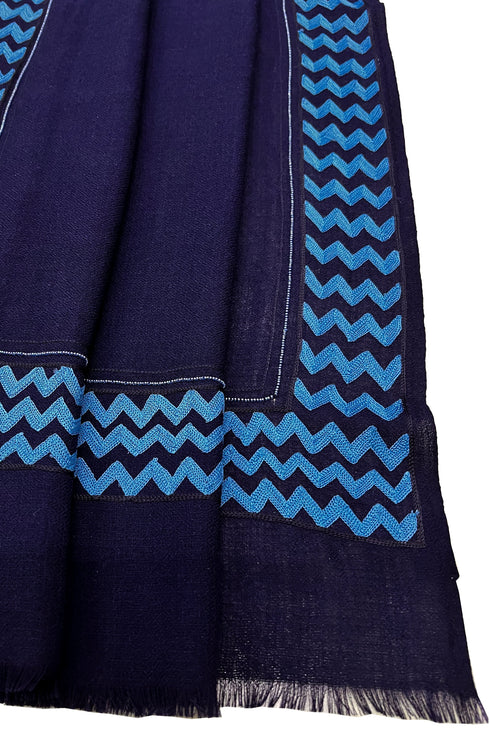 The Insignia | Embroidered Wool Silk Stole