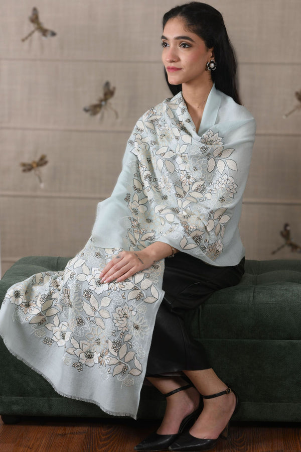 Summer Bloom | Fine Merino Wool Stole