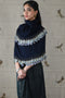 Peacock Teardrop Sparkle | Embroidered Wool Silk Stole