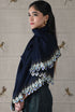 Peacock Teardrop Sparkle | Embroidered Wool Silk Stole