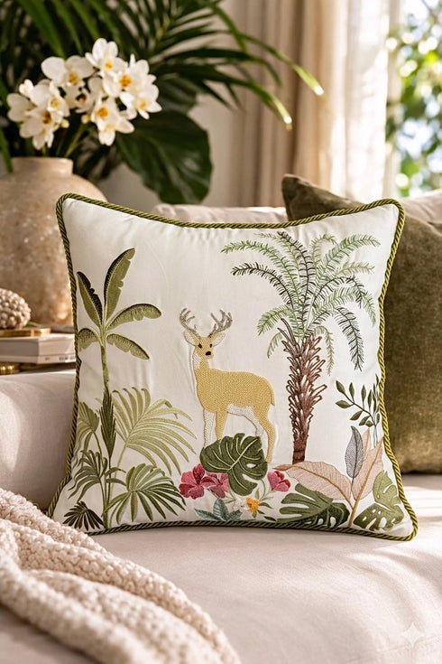 Wildwood Grace | Embroidered Cushion Cover