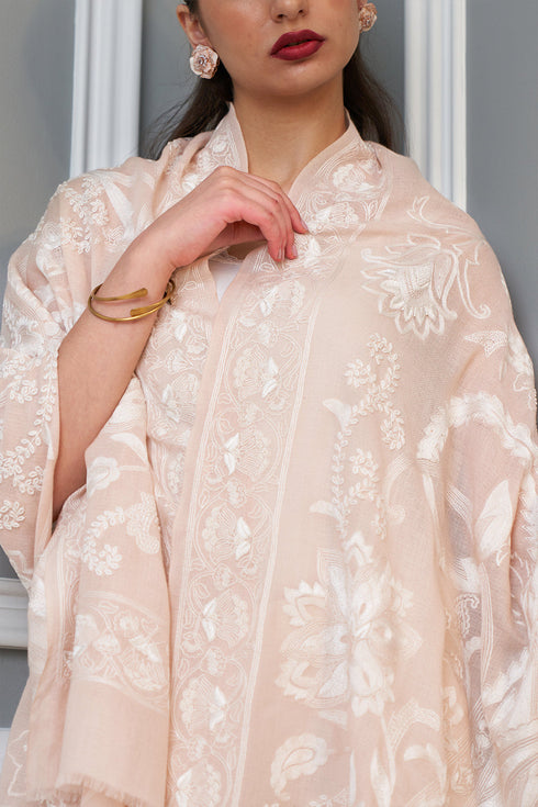 The Majestic Paisley | Embroidered Pure Cashmere Shawl