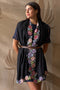 Floral Sprinkle Embroidered Wool Silk Stole