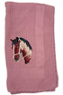 The Noble Stallion | Embroidered Cotton Knit Blanket