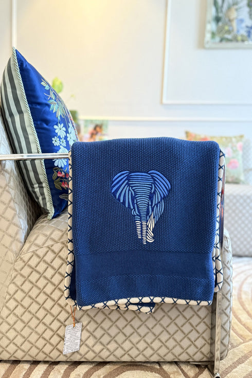 The Gentle Giant | Embroidered Cotton Knit Blanket