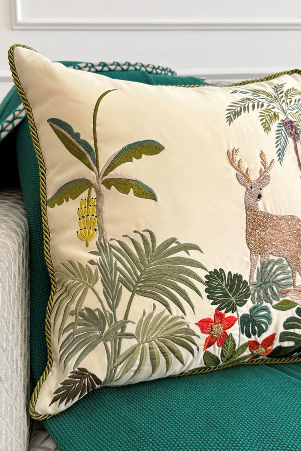 The Antlere's Oasis Gala | Embroidered Cushion Cover