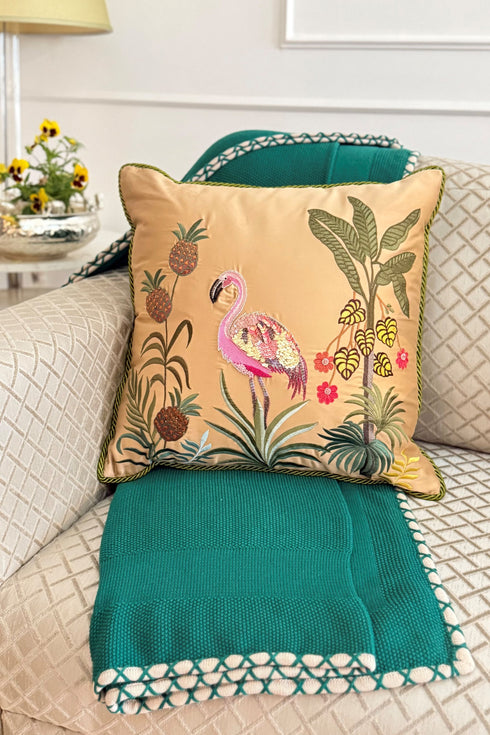 Sunkissed Plumage | Embroidered Cushion Cover