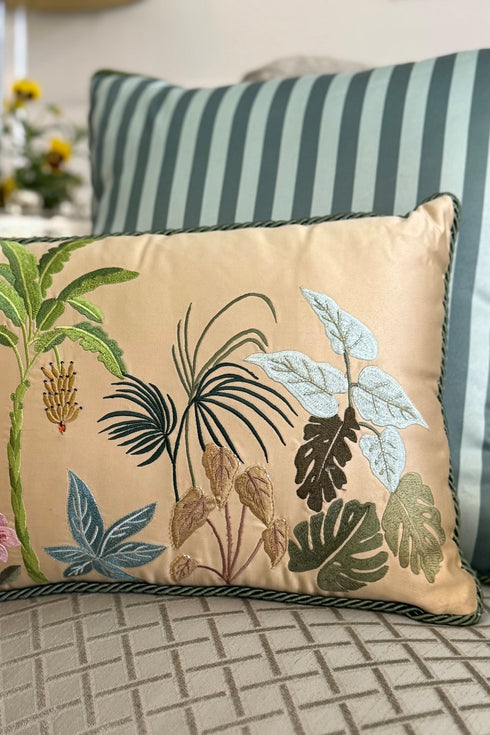 The Savannah Tusker | Embroidered Cushion Cover
