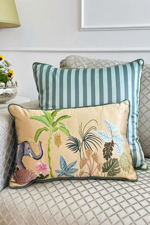 The Savannah Tusker | Embroidered Cushion Cover