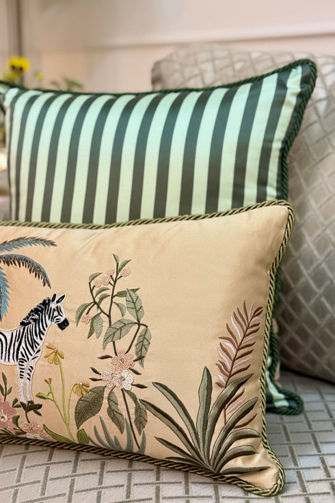 The Savannah Zebra | Embroidered Cushion Cover
