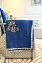 The Zebra Portrait | Embroidered Cotton Knit Blanket